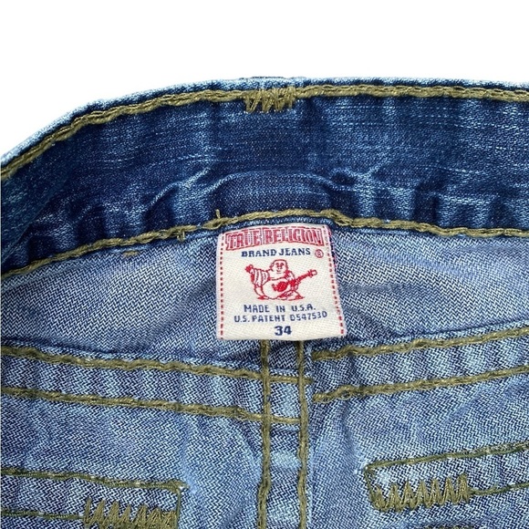 Vintage True Religion Jeans Size 34 Leather Tab RARE Blue - Picture 10 of 10